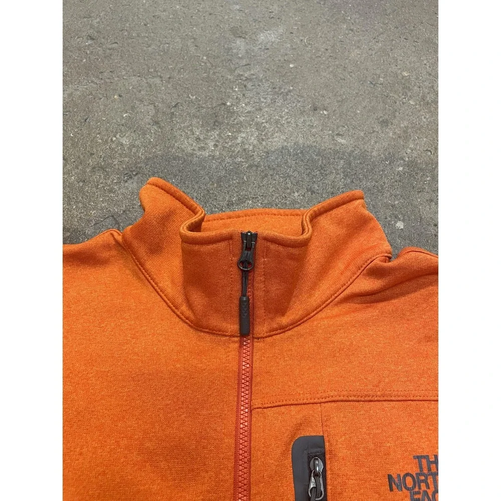 The‎ North Face Pullover Mens Medium Orange 1/4 Zip Fleece Mock Neck Hiking